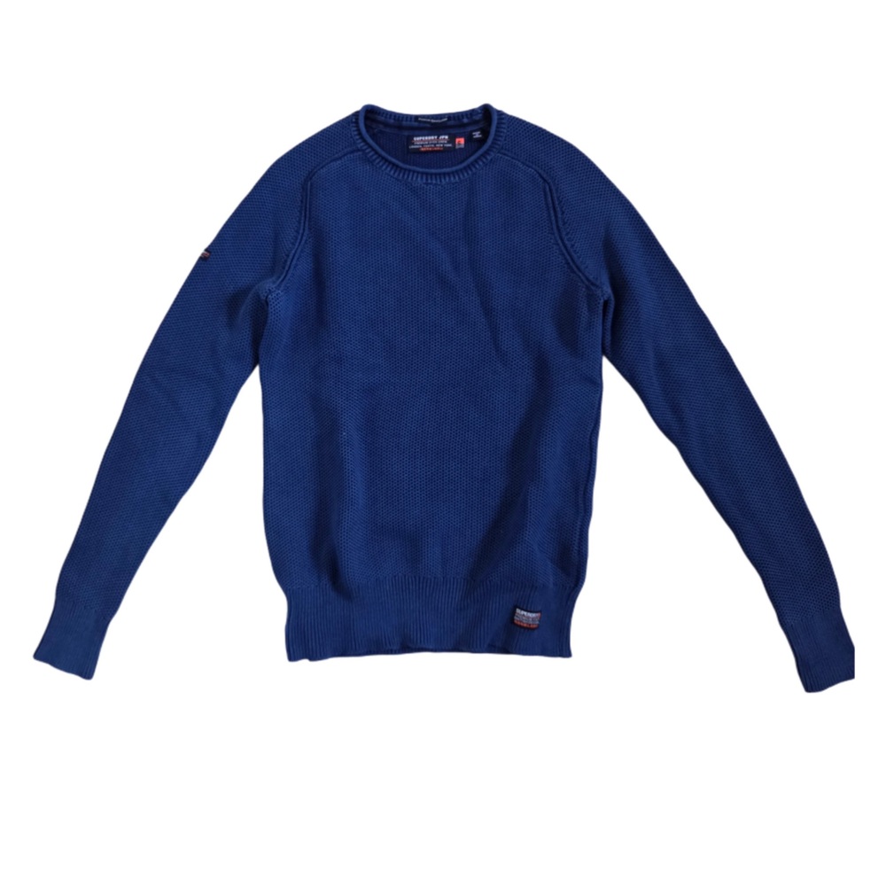 Superdry Men's Crewneck Sweater in Rich Blue